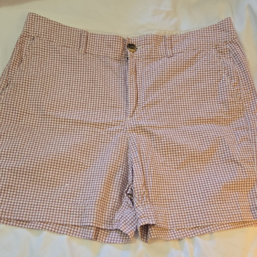Old Navy Lavender/White Gingham Print Bermuda Lightweight Short - Sz 12